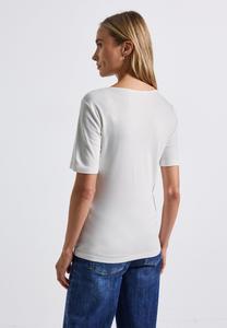 Футболка Street One MIT HERZAUSSCHNITT, Weiß/Off-White