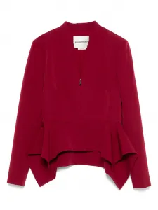 Жакет с баской Roland Mouret, красный