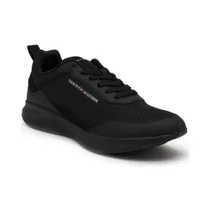 Легкие трикотажные кроссовки премиум-класса в полоску Tommy Hilfiger, черный