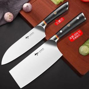 Mad Shark Немецкий набор кухонных ножей, острый профессиональный тесак из нержавеющей стали для костей и мяса, нож для нарезки, кухонные принадлежности для женщин, шеф-нож + сантоку