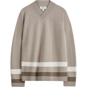 COS Джемпер мужской бежевый/в полоску