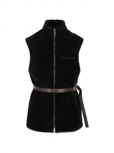 Жилет с поясом на молнии Tod'S, черный