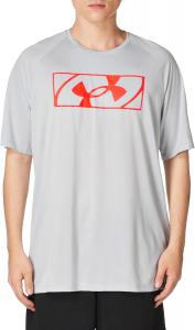 Under Armour Men's Threadborne Streaker футболка с коротким рукавом, Halo Gray (014)/Phoenix Fire