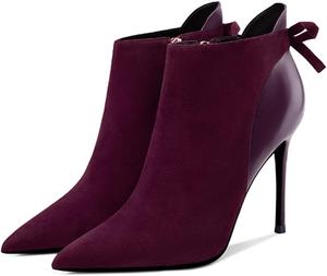 Женские ботильоны YDN с заостренным носком, на высоком каблуке-стилет, с боковой молнией и бантиком, туфли для платья и официального наряда, размеры 4-15 US, Wine Red