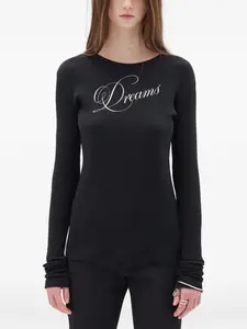 Футболка из ребристого трикотажа Fiene Ann Demeulemeester, черный