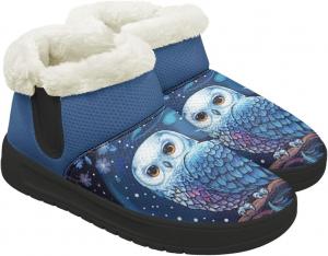 Женские ботинки без каблука, противоскользящие, зимние, для снега, теплые, с широкой носочной частью, ботильоны, мягкая подошва из ЭВА, размеры 4.5-12 Chririnla, Gothic Owl