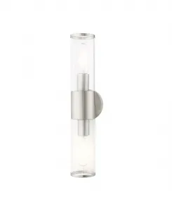 Настенный светильник Bancroft с двумя плафонами Livex, серебристый оттенок