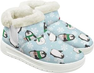 Женские зимние ботинки для снега с теплой изоляцией, для холодной погоды на улице, легкие, с флисовой подкладкой Hechitok, Christmas Penguin