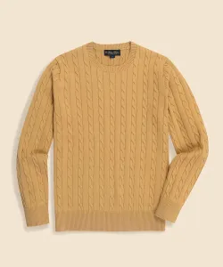 Свитер с круглым вырезом из хлопка Supima с косами