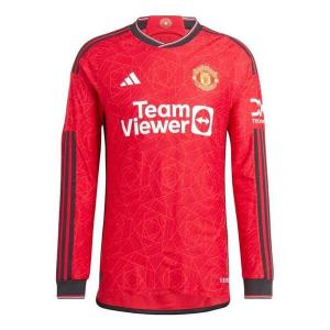 Футболка manchester united 23 24 домашняя футболка с длинным рукавом Adidas, красный
