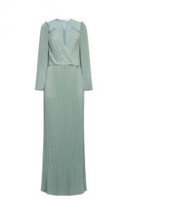 Длинное платье со складками и перекрестным вырезом. Silvian Heach, зеленый