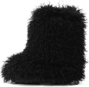 Женские сапоги Kalstage, сапоги из искусственного меха, средней высоты, зимние сапоги, с платформой, уютный монгольский мех, удобные для надевания, плоские снегоступы, теплые, для дома и улицы, Schwarz