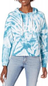 Женский свитер Calvin Klein Tie Dye с логотипом Calvin и приспущенными плечами и круглым вырезом, Sydney Teal Dusk