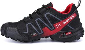 Ботинки для походов Qacksv, Ботинки для мужчин, нескользящая спортивная обувь, широкие водные туфли с открытым носком, дышащая рабочая обувь, ботильоны, повседневная легкая обувь для походов, треккинговые ботинки для мужчин, красный