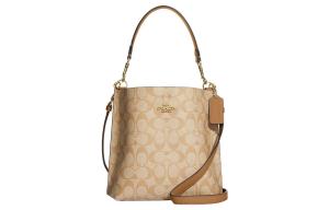 COACH Молли холщовая сумка с кожаной отделкой ведро