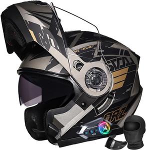 Шлем для мотоциклистов Halying, черный / серый