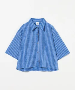 Рубашка в полоску с ворсом 6(Roku), цвет Cobalt