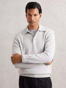 Длинный рукав поло из шерсти и кашемира Deansgate Reiss, Ice Grey