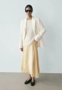 Юбка а-силуэта с декоративной отделкой Massimo Dutti, Light Yellow