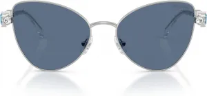 Женские солнцезащитные очки Swarovski Sk7034 Butterfly, Silver/Dark Blue