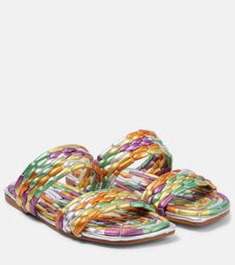 Сандалии из металлизированной кожи Dries Van Noten, серебряный