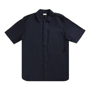 Рубашка Dries Van Noten Zip Closure & Chest Zip Pocket Shirt, Navy
