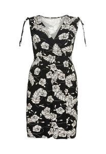 Пляжное платье с запахом и боковыми карманами Sheego, черно-белый