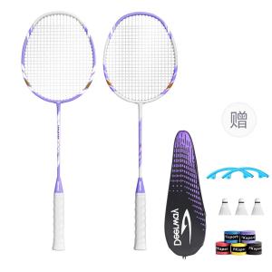 Ракетка для бадминтона Full Carbon, контрольный тип, универсальная, для защиты, верхний класс, унисекс, 4U/G5 DEERWAY, [826 same style two-tone 2 pcs]racket bag+2 shuttlecock covers+2 overgrips (random color)+3 nylon shuttlecocks