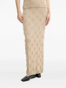 Юбка с бахромой SAMSOE SAMSOE, нейтральный