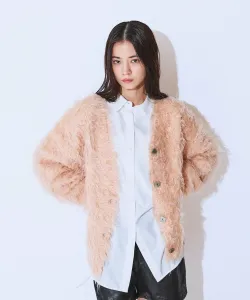 Кардиган с V-образным вырезом и ворсом из букле Jeanasis, цвет Coral (43)