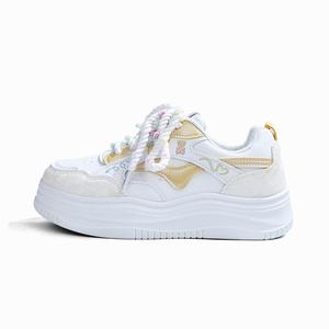 RENBEN Женские противоскользящие, износостойкие, легкие низкие скейтерские кроссовки White Yellow, цвет White Yellow