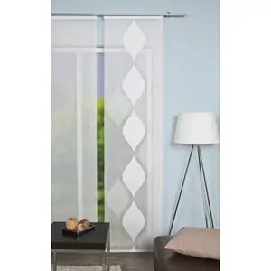 ИДЕИ ДЛЯ ДОМАШНЕЙ ГОСТИ Раздвижная штора «ДЖЕНДРИ», (1 шт.), ВxШ: 245x60, вуаль с эффектом раздвижной шторы Scherli Home Wohnideen, цвет wollweiß