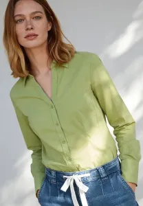Женственная базовая блузка на пуговицах More & More, Pistachio