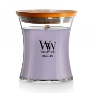 Свеча WoodWick Lavender Spa среднего размера «Песочные часы», фиолетовый