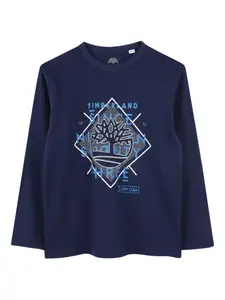 Футболка с длинными рукавами и логотипом Timberland Kids, синий