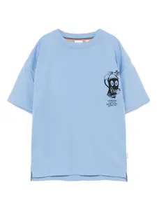 Футболка с графичным принтом Paul Smith Junior, синий