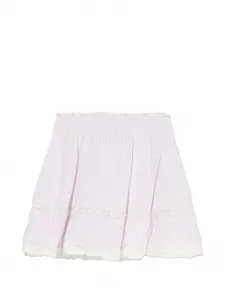 Плиссированная мини-юбка Gloriana с кружевной отделкой Loveshackfancy, розовый