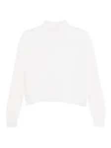 Свитер в рубчик с воротником-стойкой Max Mara, белый