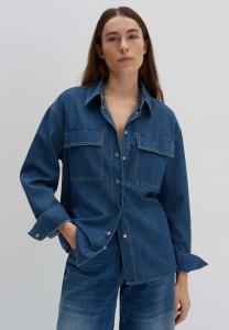 Блуза someday. Button-down blouse, Mid Century Blue/Dark-Blue Denim