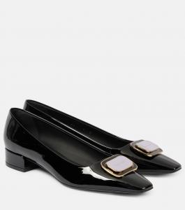 Балетки Venera из лакированной кожи Ferragamo, черный
