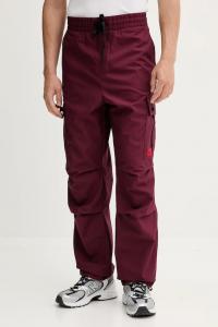 Хлопковые брюки Hugo, бордовый