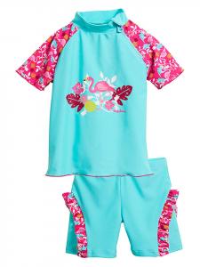 Купальник Playshoes 2tlg Badeoutfit Flamingo, бирюзовый