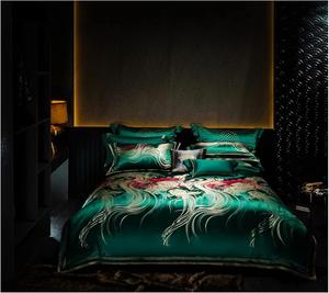 Generic Комплект постельного белья из египетского хлопка с жаккардовым парчовым узором в винтажном стиле