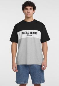 Футболка с принтом LOGO Guess Jeans, светло-серый