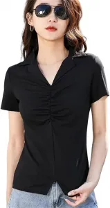 Женская футболка с коротким рукавом летняя Casual Slim Fit Plus Size с воротником