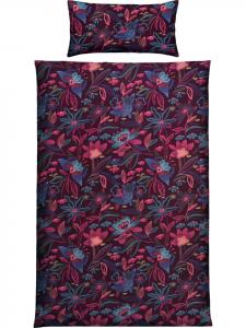 Постельное белье из сатина ягодного цвета REDBEST, 135x200 см + 40x80 см