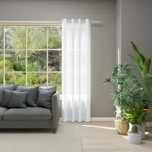 Нейтекс для вас! Штора «Аллюр», (1 шт.), штора на люверсах с металлическими люверсами, ширина 140 см, на заказ Neutex For You!, цвет reinweiß