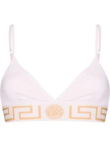 Versace бюстгальтер с треугольными чашками и декором Greca, розовый
