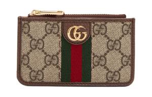 GUCCI Офидия холщовый кожаный картхолдер унисекс черно-коричневый