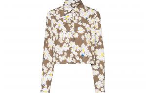 Хлопковая рубашка с цветочным принтом Msgm, мультиколор